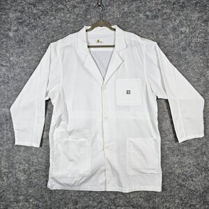 Carhartt White Lab Coat/Scrub Top VN97 Size 3X Button Closure With Front Pockets